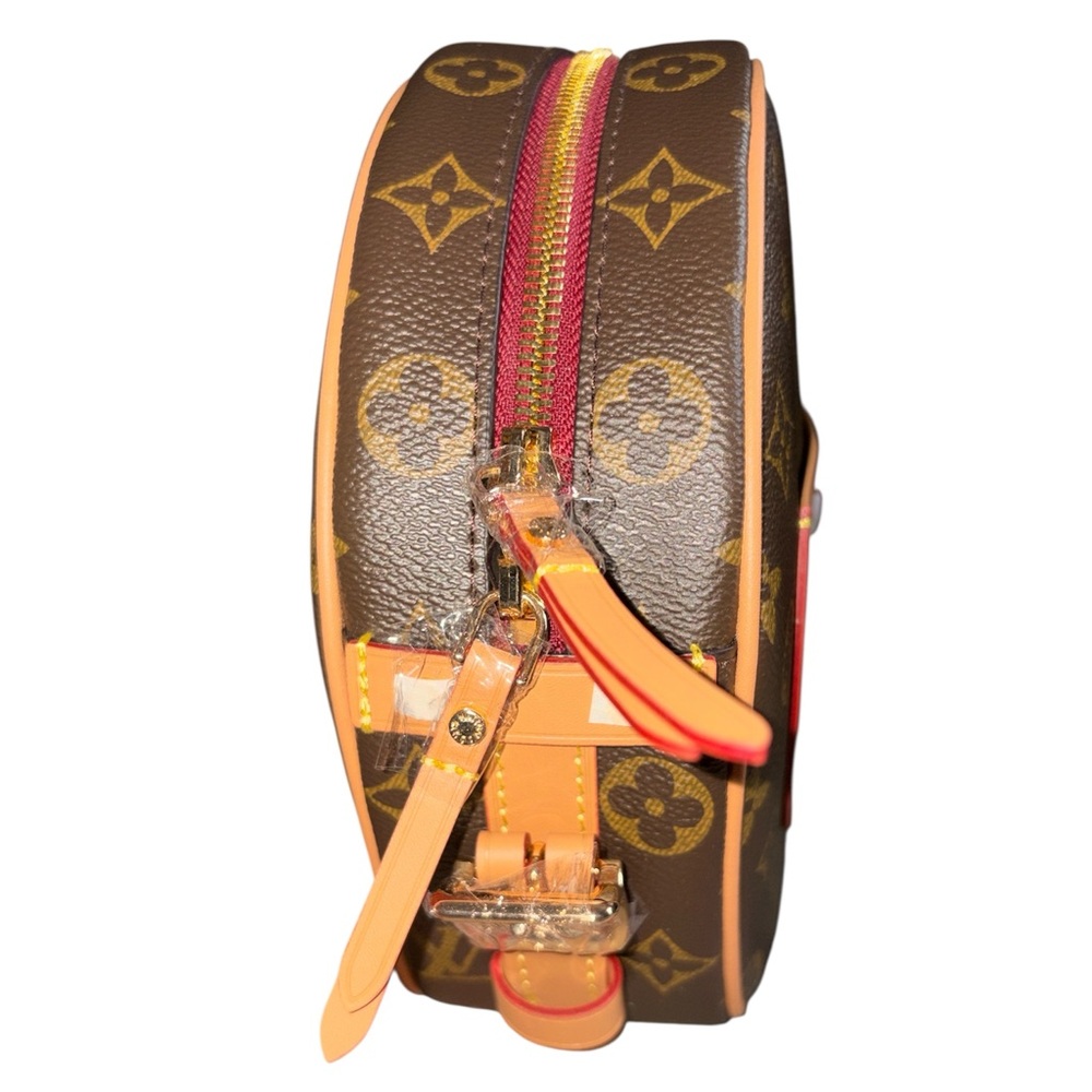 Fashion Lux Monogram Brown and Tan Crossbody Bag - Picture 7 of 9